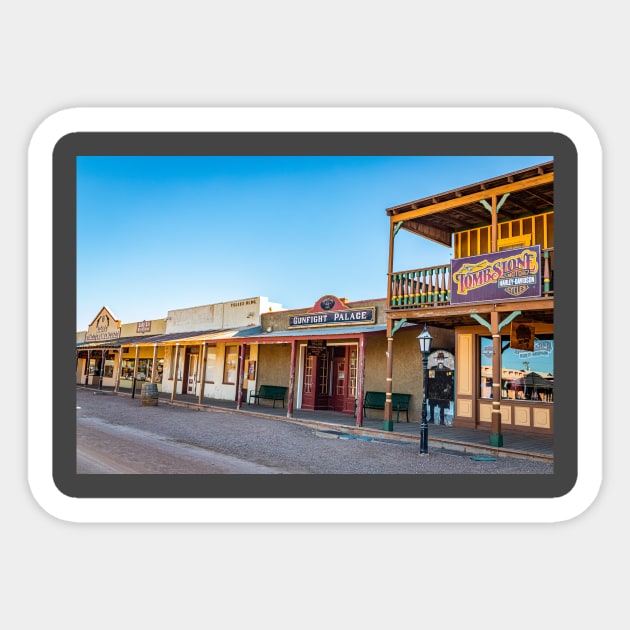 Allen Street in Tombstone, Arizona Sticker by Gestalt Imagery